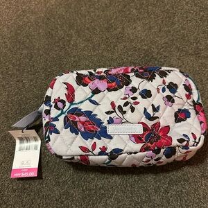 Vera Bradley Quilted Floral Cosmetic Bag - Pink and Blue
